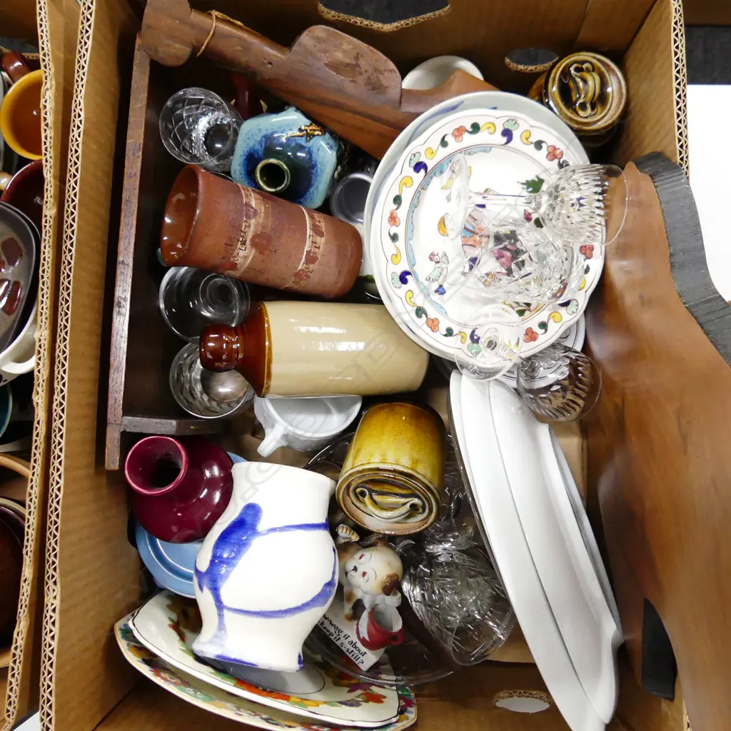 BOX LOT ASST. CHINA & CRYSTAL ETC Image 1++