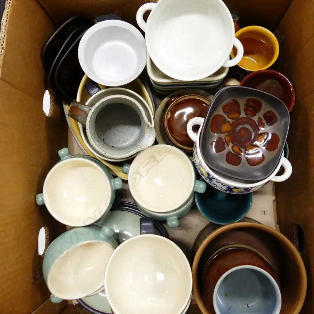 BOX LOT ASST. STONEWARE; DENBY ETC Image 1++
