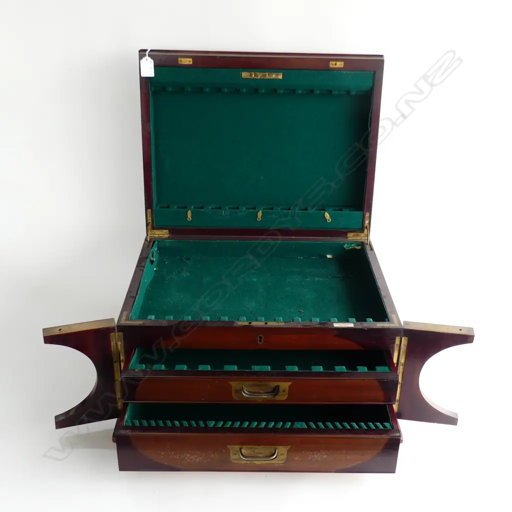 ANTIQUE MAHOGANY CUTLERY CANTEEN (EMPTY) 500x395x270mm Image 1++