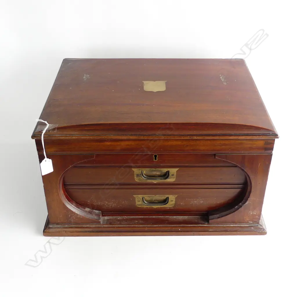 ANTIQUE MAHOGANY CUTLERY CANTEEN (EMPTY) 500x395x270mm Image 1++