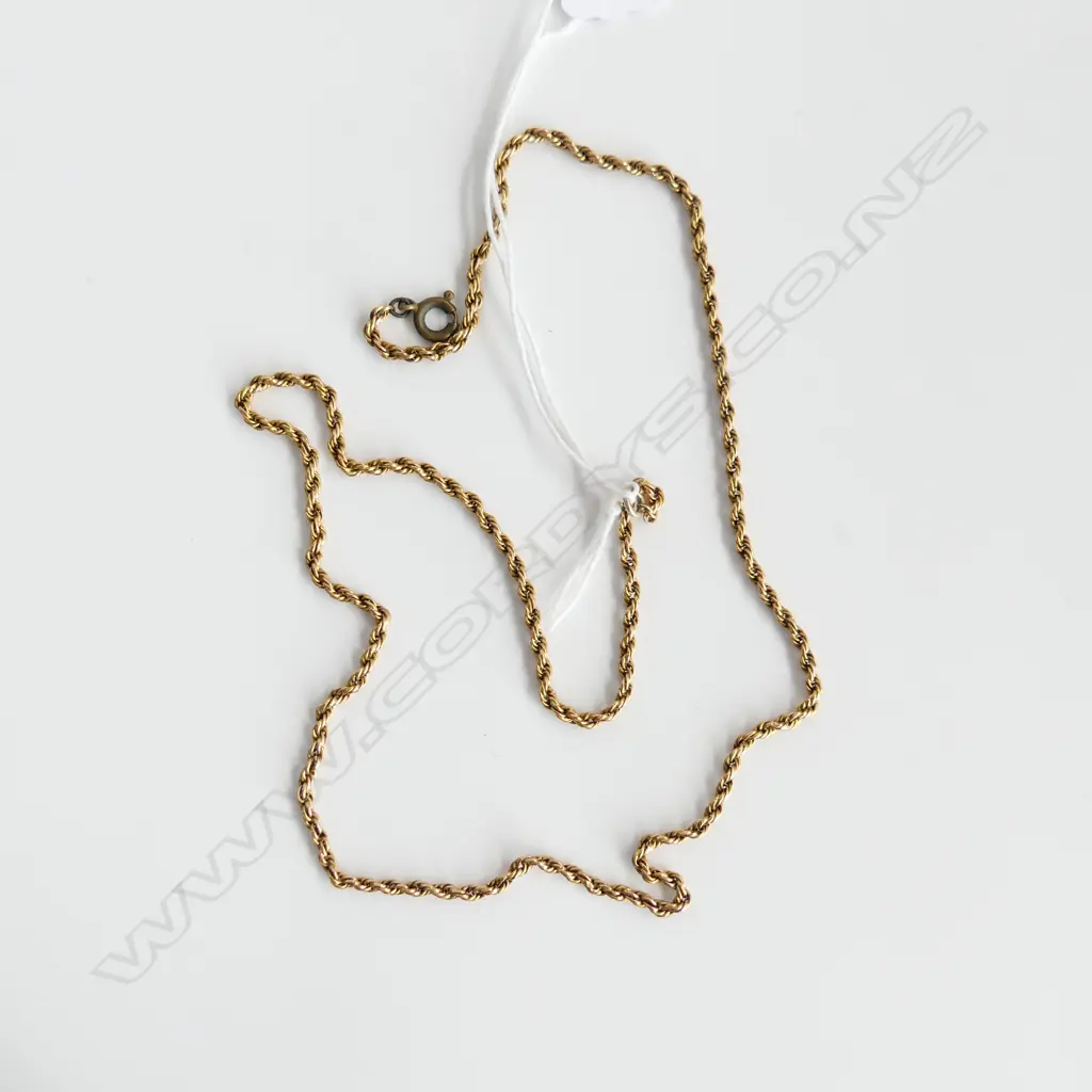 14ct GOLD CHAIN NECKLACE BOLT RING NOT GOLD 6.5GMS APPROX Image 1++