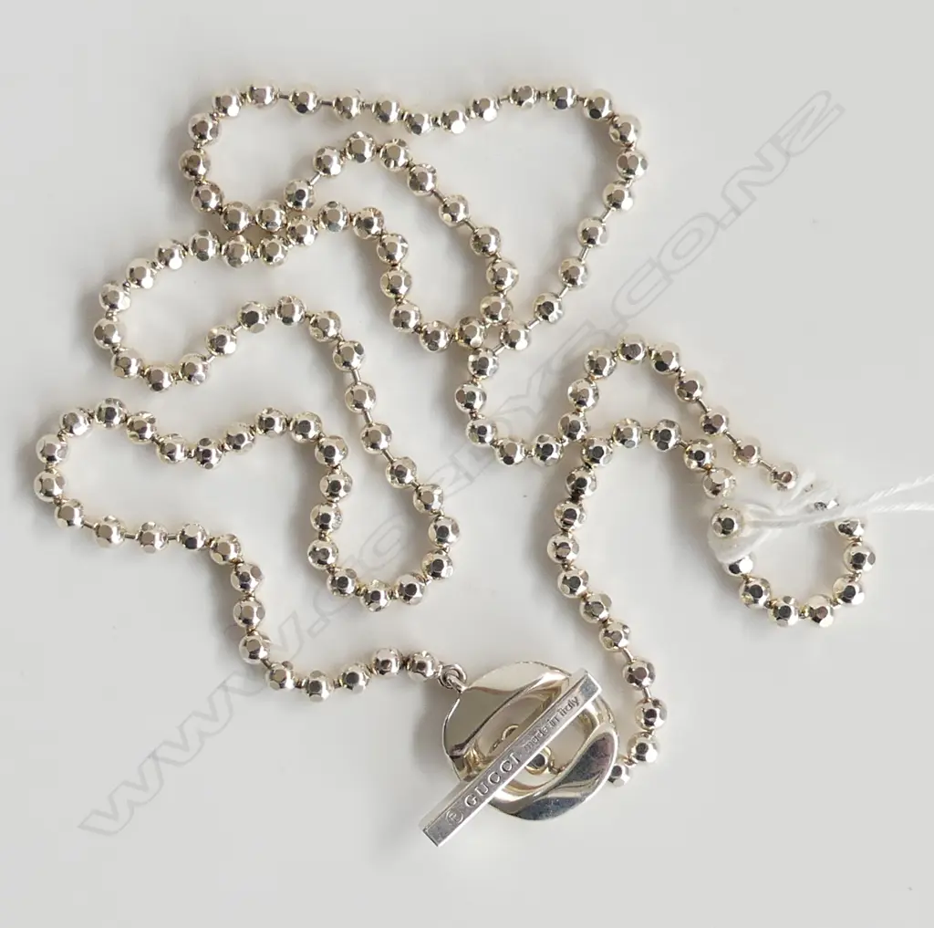 GUCCI 925 SILVER BOULE NECKLACE 35.4GMS Image 1++