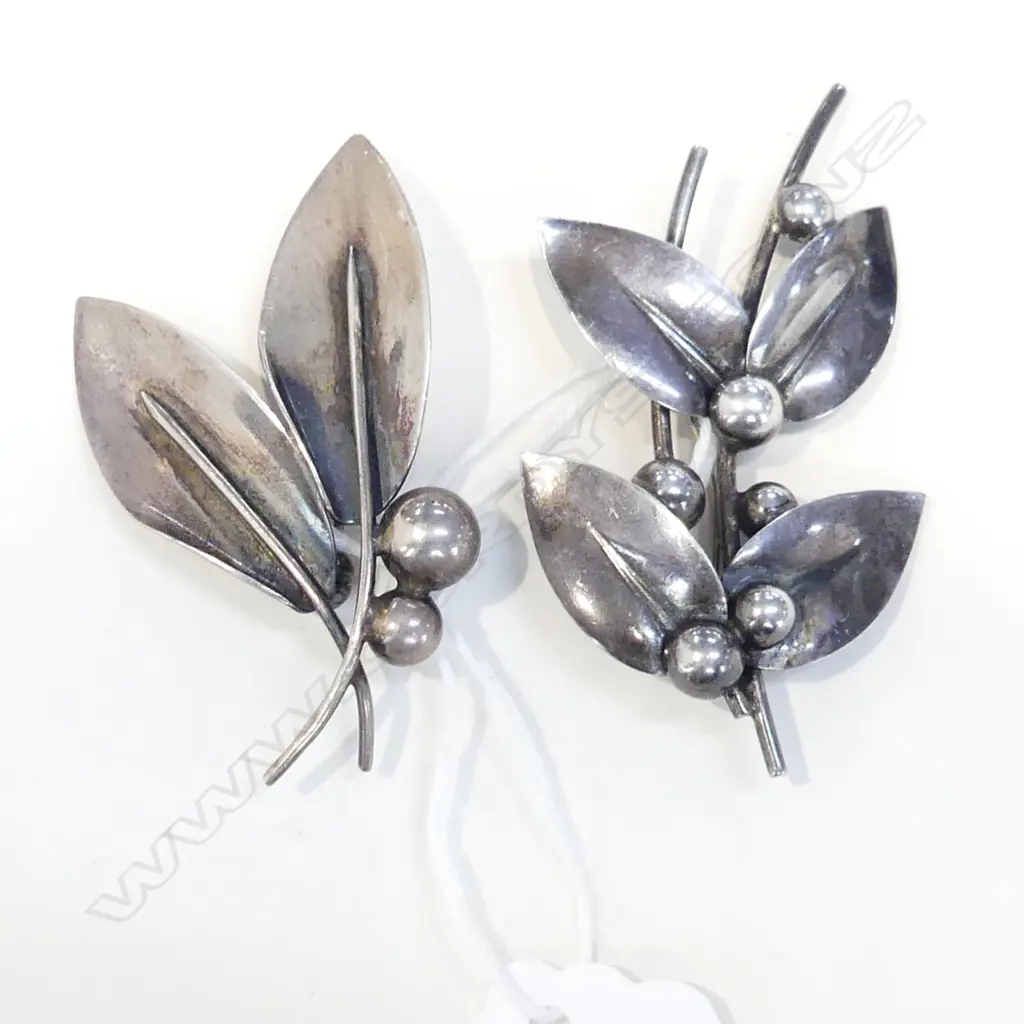 2 DANISH SILVER BROOCHES, 1 BY N.E. FROMM Image 1++