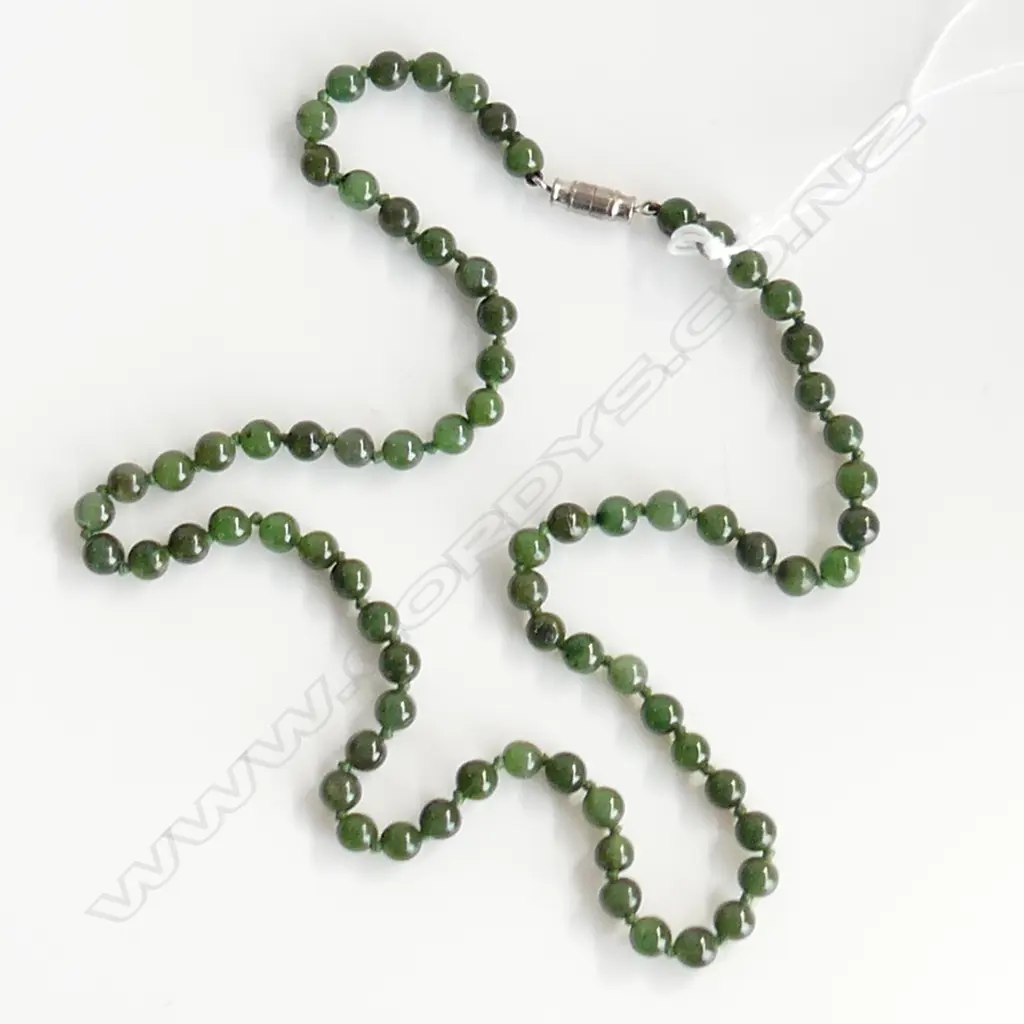 NEPHRITE BEAD NECKLACE L.500mm Image 1++