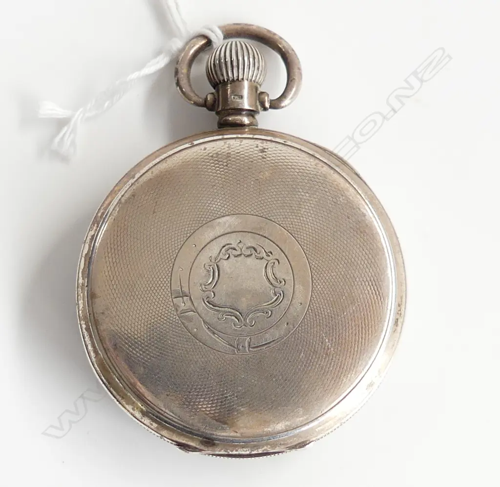 WALTHAM SILVER OPEN FACE POCKET WATCH running glass broken Image 1++
