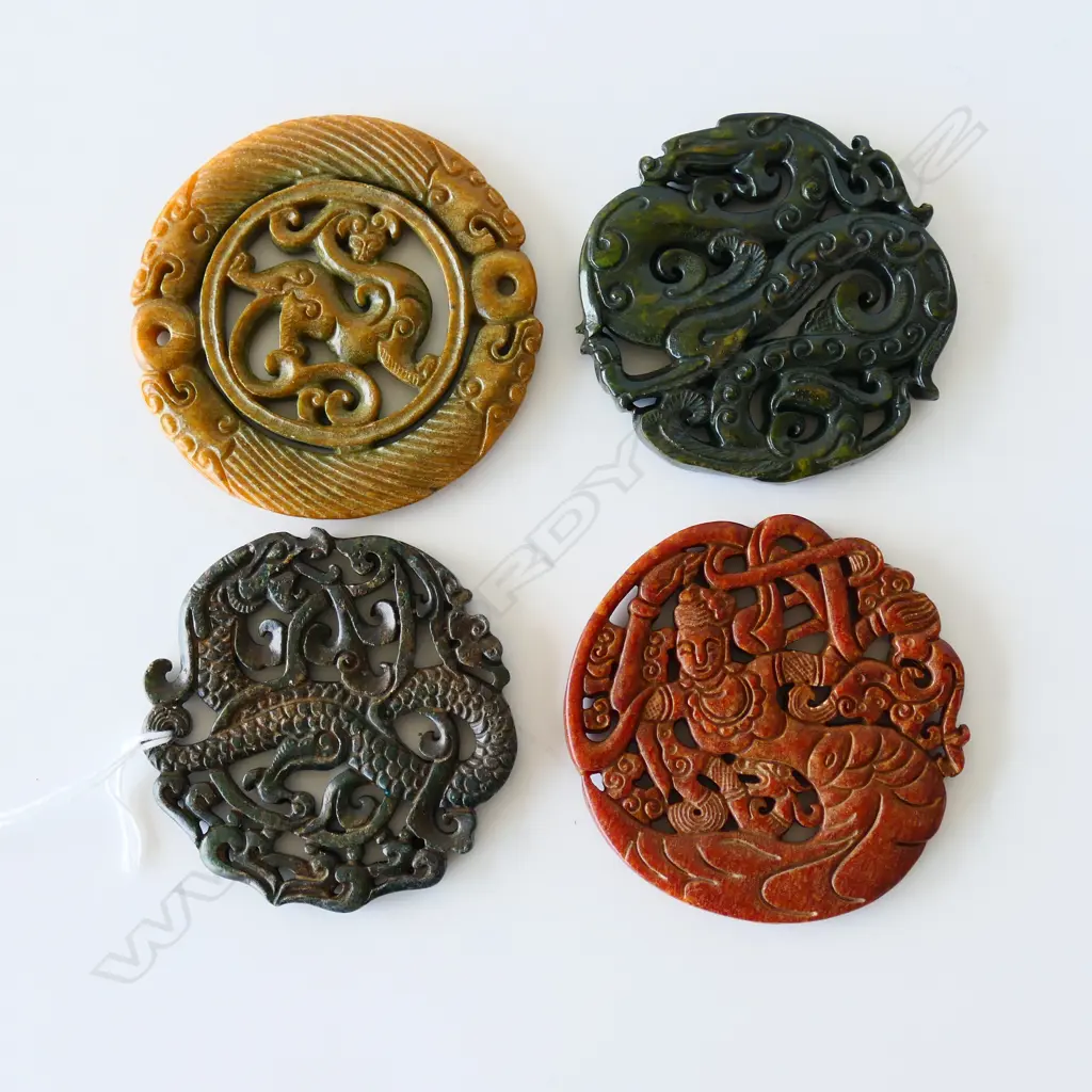 FOUR JADE / JADEITE AMULETS Image 1++