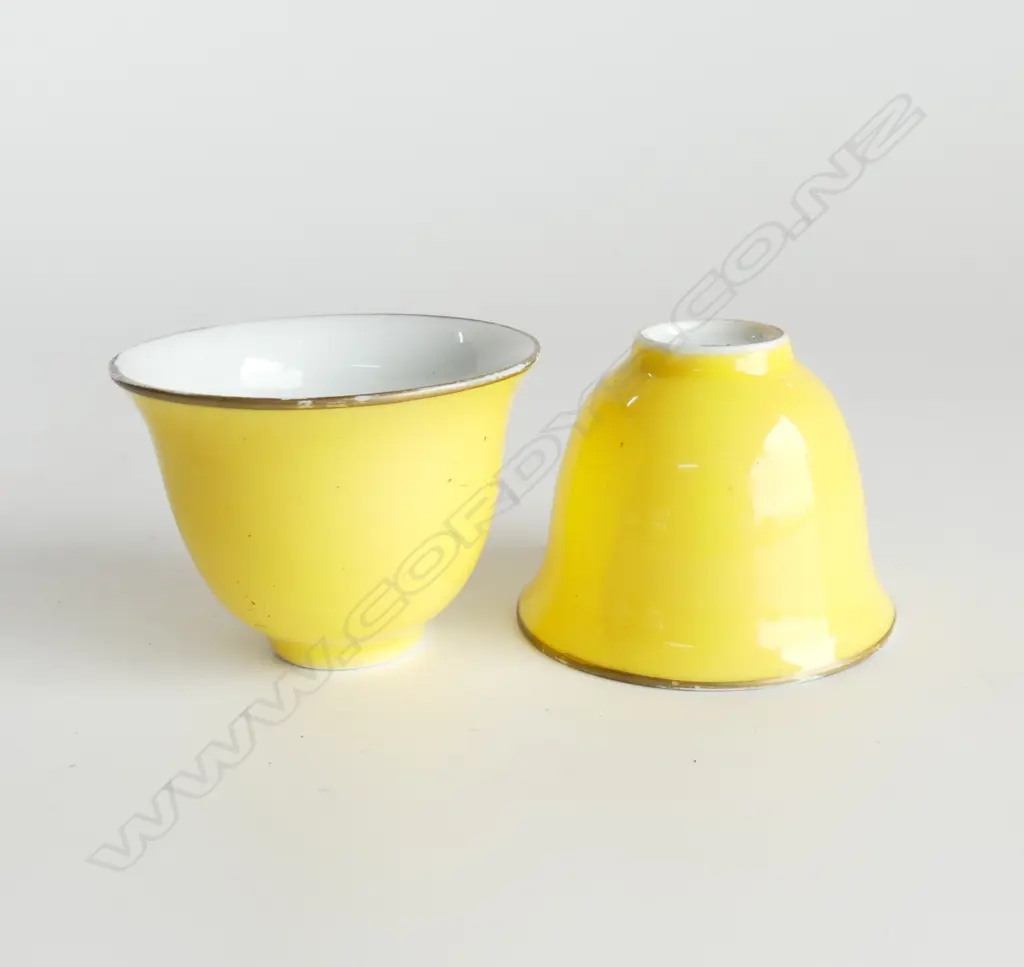 PR SM YELLOW ORIENTAL TEA CUPS C1960-70 Image 1++