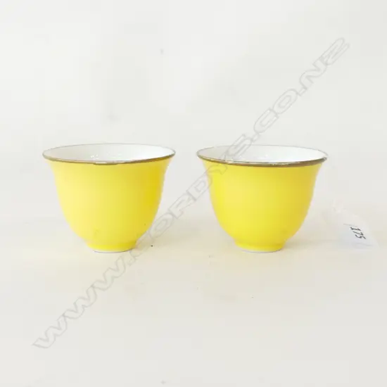 PR SM YELLOW ORIENTAL TEA CUPS C1960-70