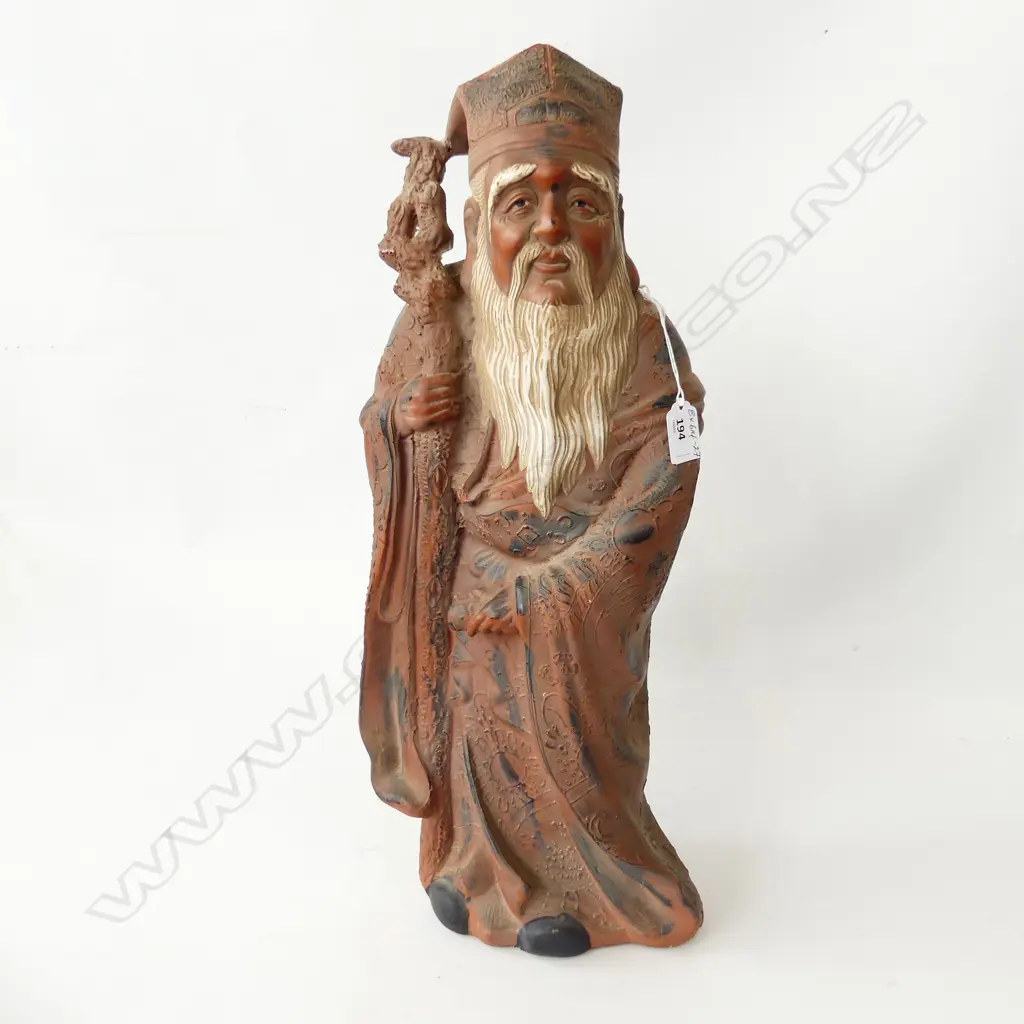 JAPANESE ANTIQUE DAOIST IMMORTAL STATUE H580MM Image 1++