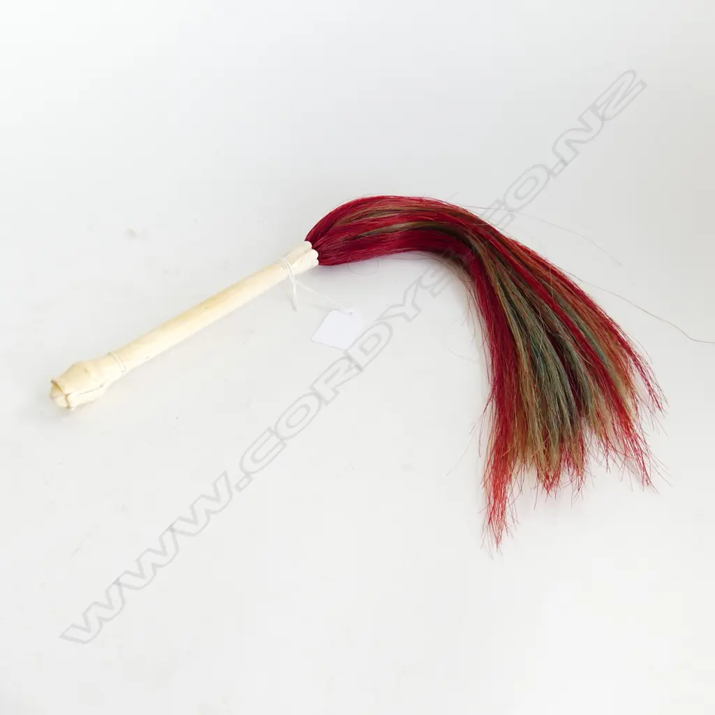 MUGHAL INDIAN IVORY AND HORSE HAIR FLY WHISK. HANDLE LENGTH. L 18CM Image 1++