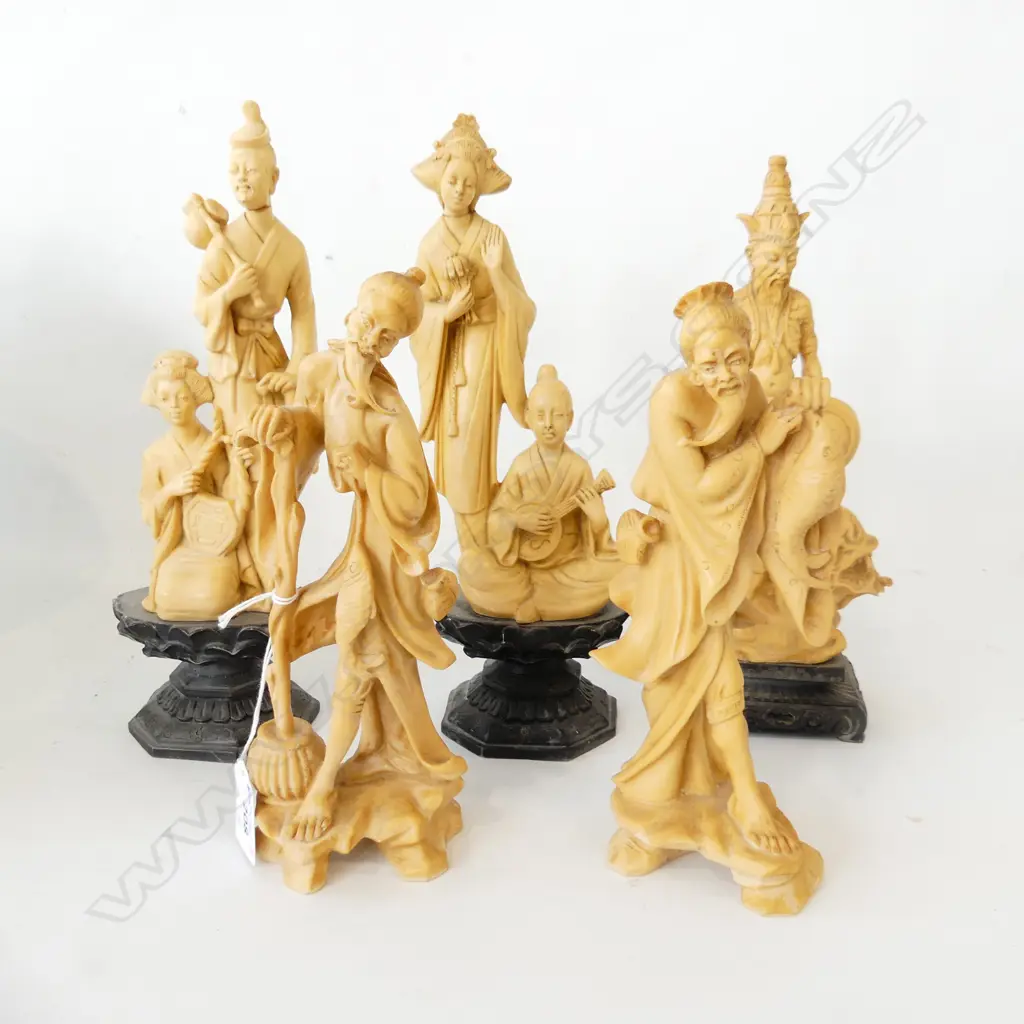 5 ORIENTAL RESIN FIGURES H.270mm Image 1++