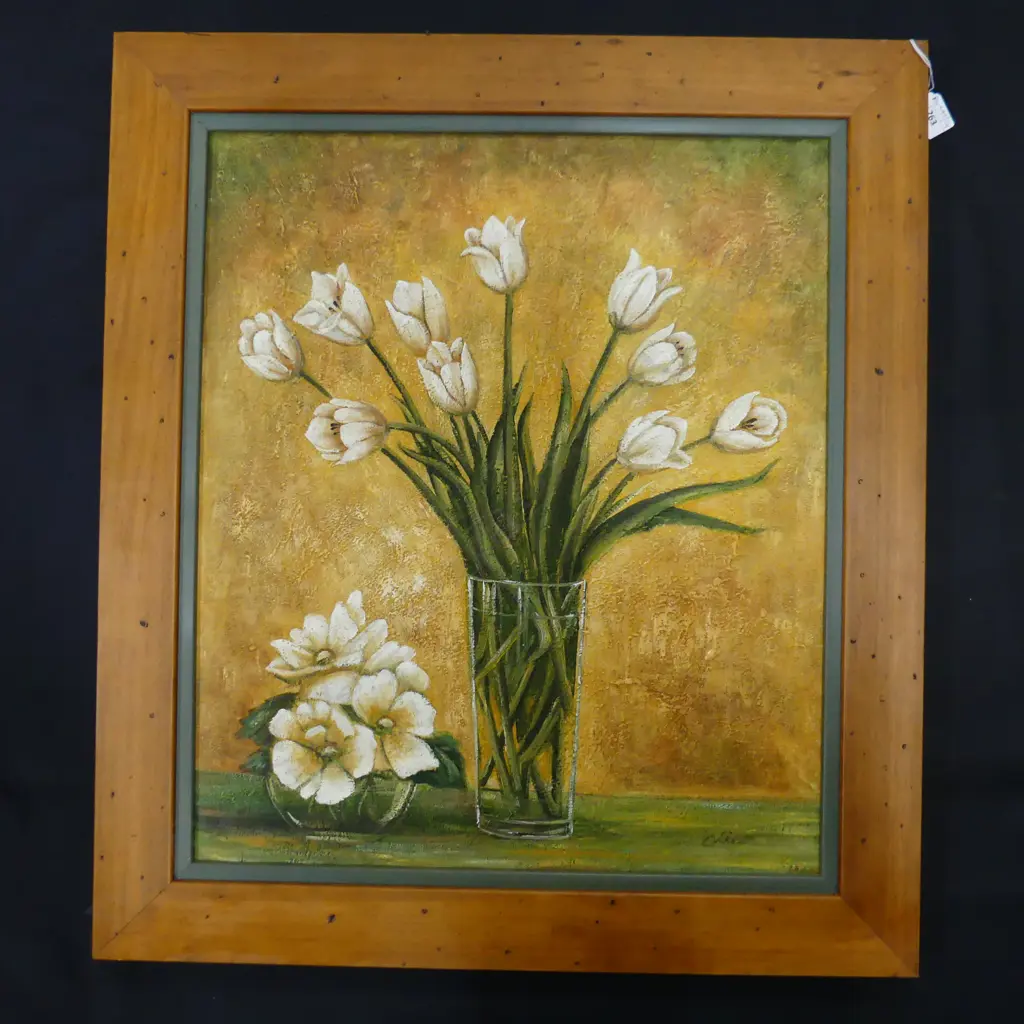 LG STILL LIFE; TULIPS, MIXED MEDIA 600x510mm Image 1++