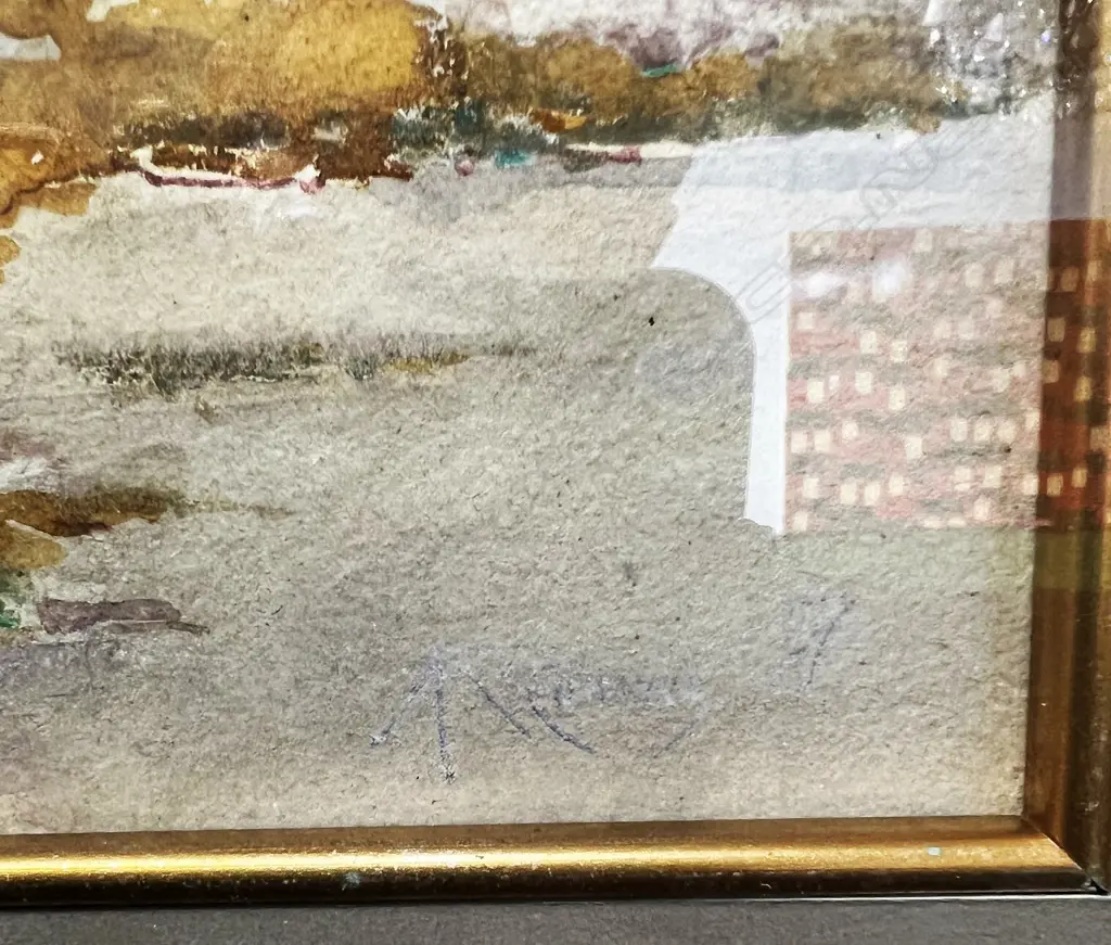 QUALITY SIGNED ANTIQUE C1890'S W/C 310x225mm Image 1++