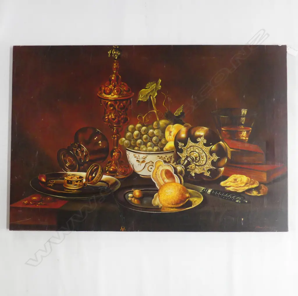LG SIGNED STILL LIFE ACRYLIC ON CANVAS 570x850mm Image 1++