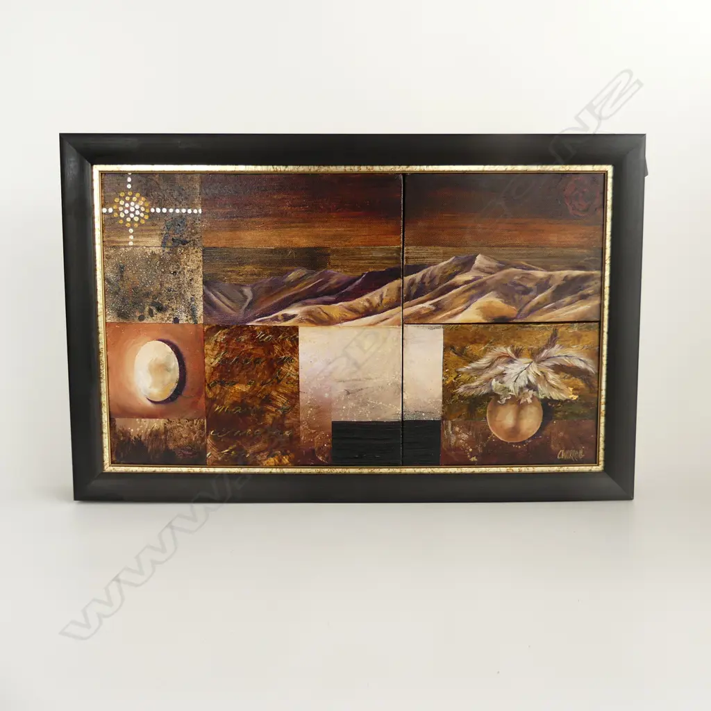 RTV CLAIRE WORRALL ACRYLIC 'PRIMITIVE BEGINNINGS(BUSHFIRE DREAMS) signed 300 x 508mm Image 1++