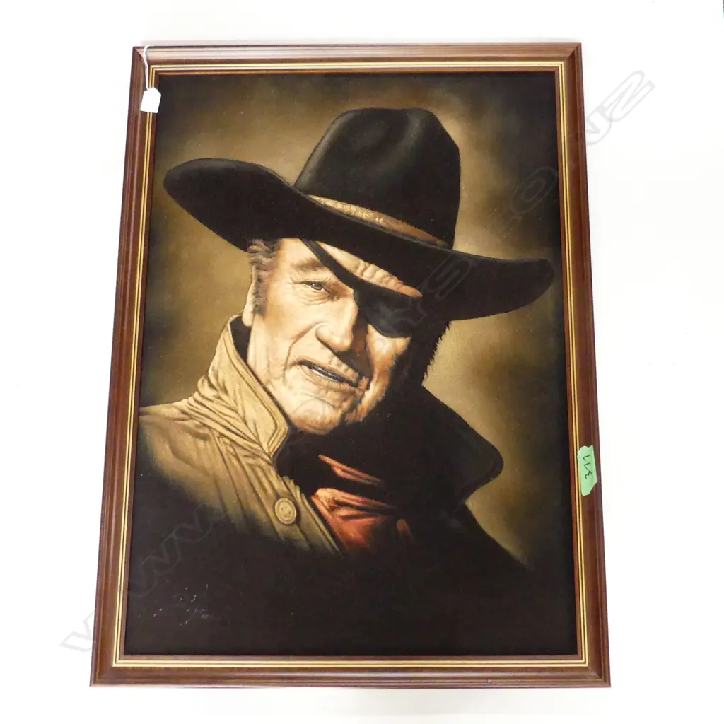 JOHN WAYNE BLACK VELVET PAINTING H890 W650MM Image 1++