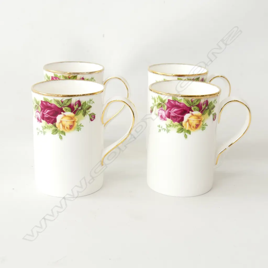 4 ROYAL ALBERT OLD COUNTRY ROSES MUGS H.100mm Image 1++