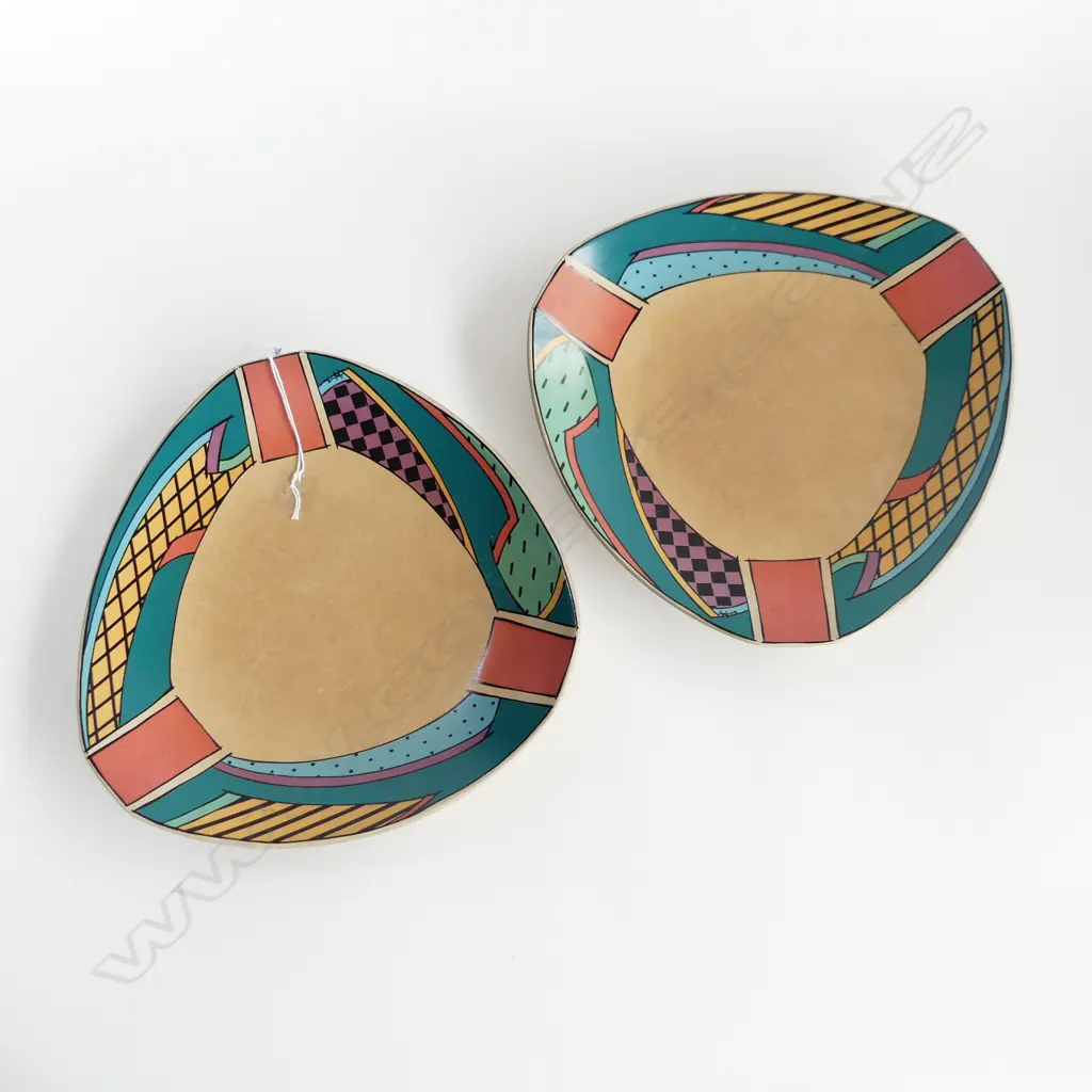 PR ROSENTHAL ART DECO PLATES; SIGNED BY ARTIST DIA 265mm Image 1++