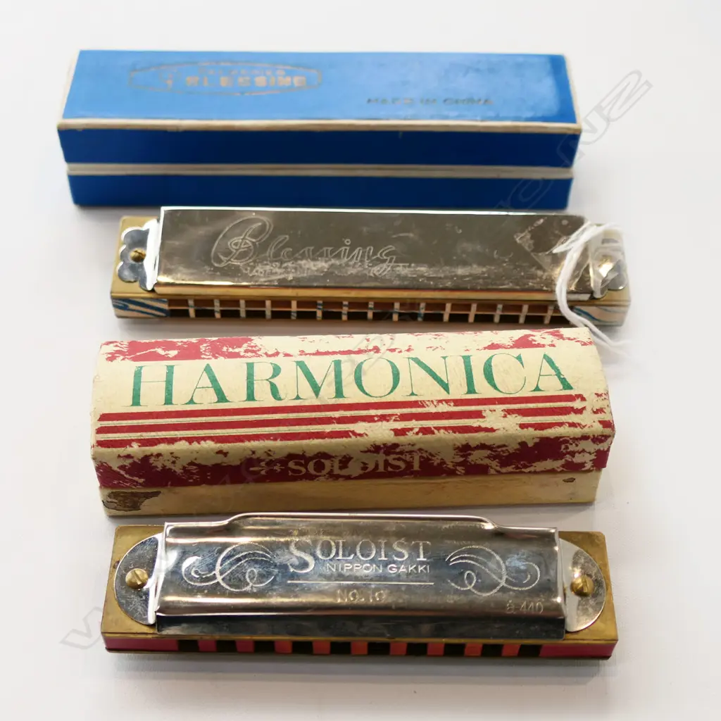 TWO VINTAGE HARMONICAS:  YAMAHA JAPAN AND 1 OTHER Image 1++