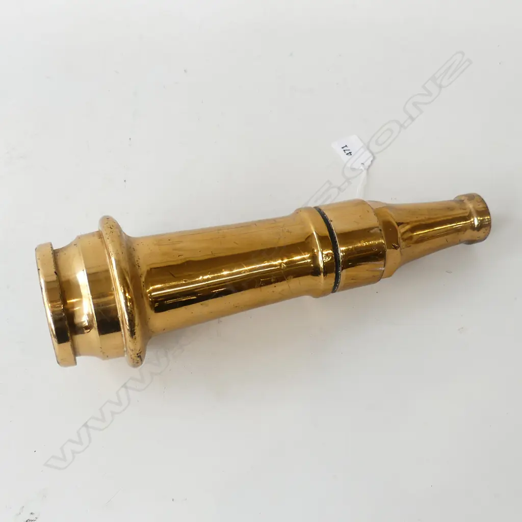 BRASS THREE QUARTER INCH FIREMANS HOSE NOZZLE L315 MM Image 1++
