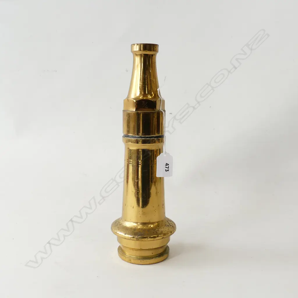 BRASS THREE QUARTER INCH FIREMANS HOSE NOZZLE L315 MM Image 1++