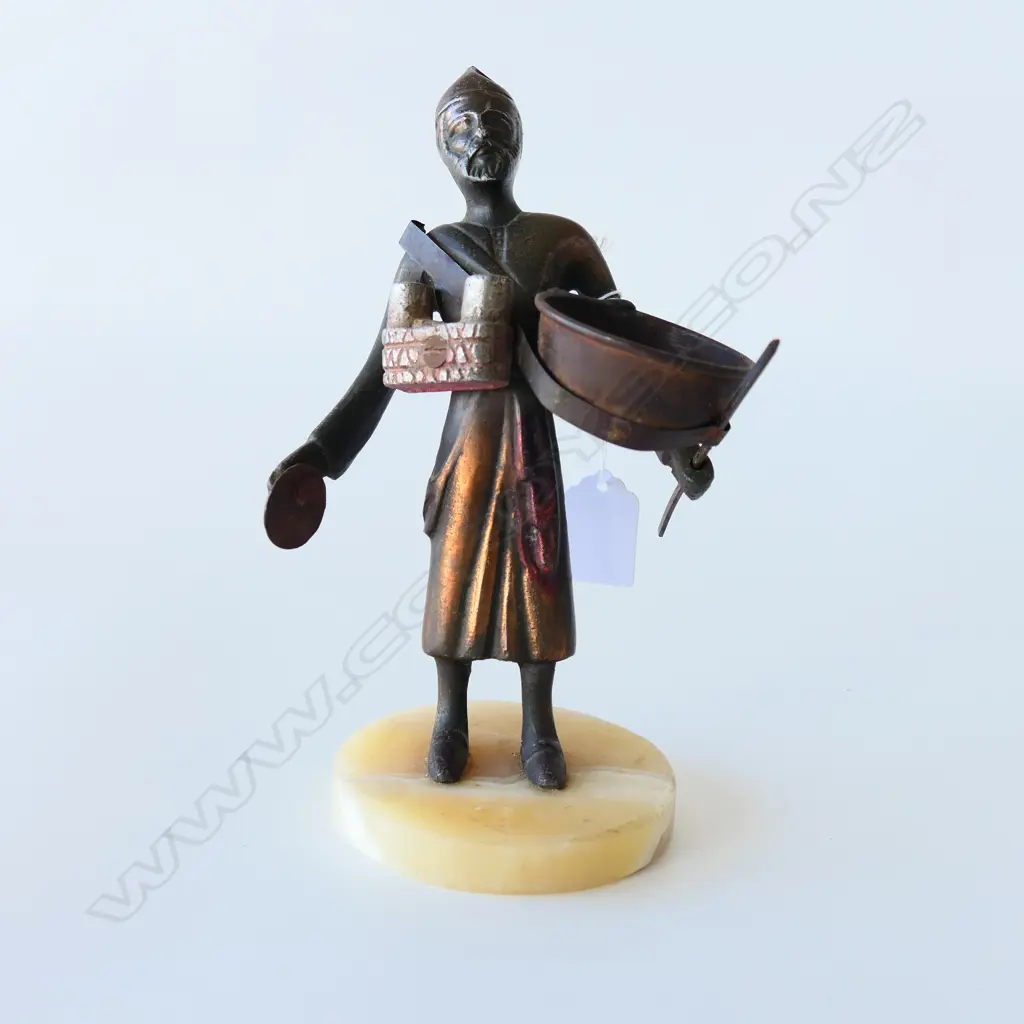 BRONZED SPELTER FIGURE OF A TRADER Image 1++