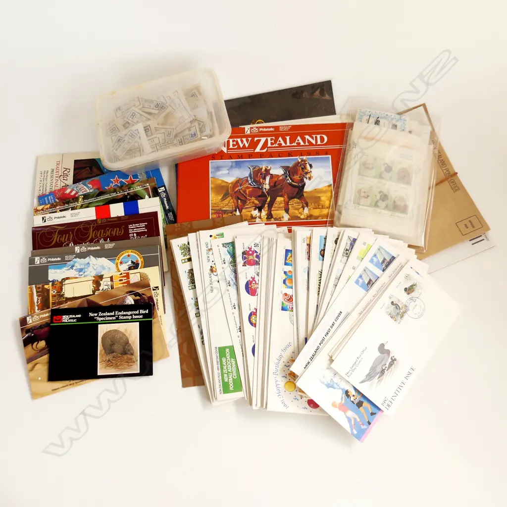 BOX LOT STAMP MINI SHEETS, F.D.C. PACKS ETC Image 1++