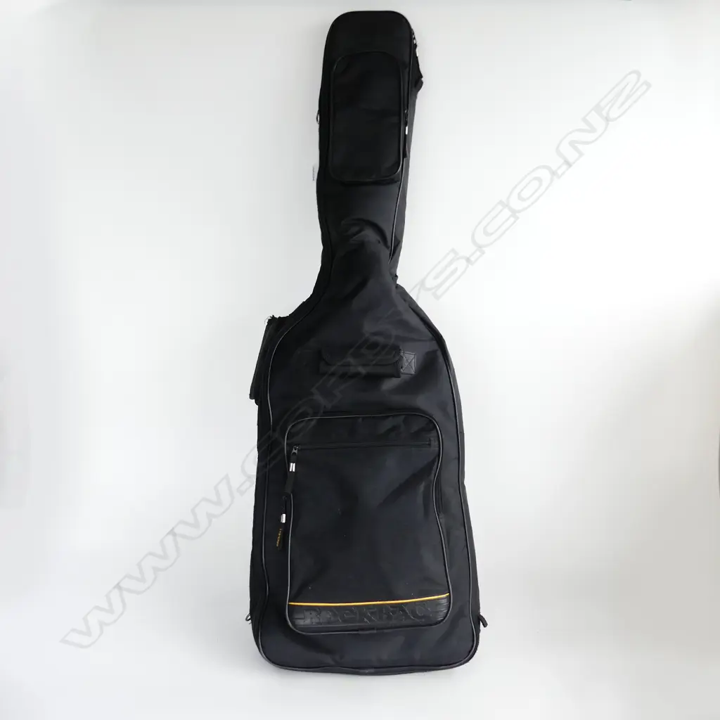 SQUIER MINI JAZZ MASTER ELECTRIC GUITAR, CASED w. STAND, LEATHER STRAP, LEAD, SLIDE BAR & BELCAT AMP Image 1++