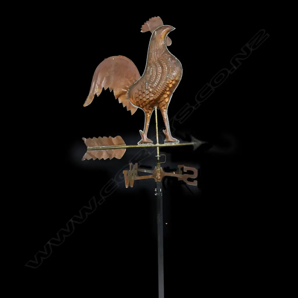COPPER WEATHER VANE w. ROOSTER H.1340mm Image 1++