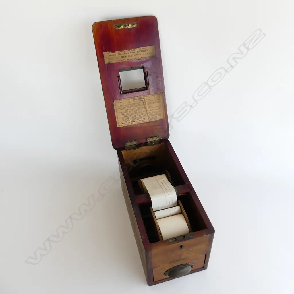 VINTAGE 'AUDITOR' WOODEN CASH TILL 185x375x200mm Image 1++