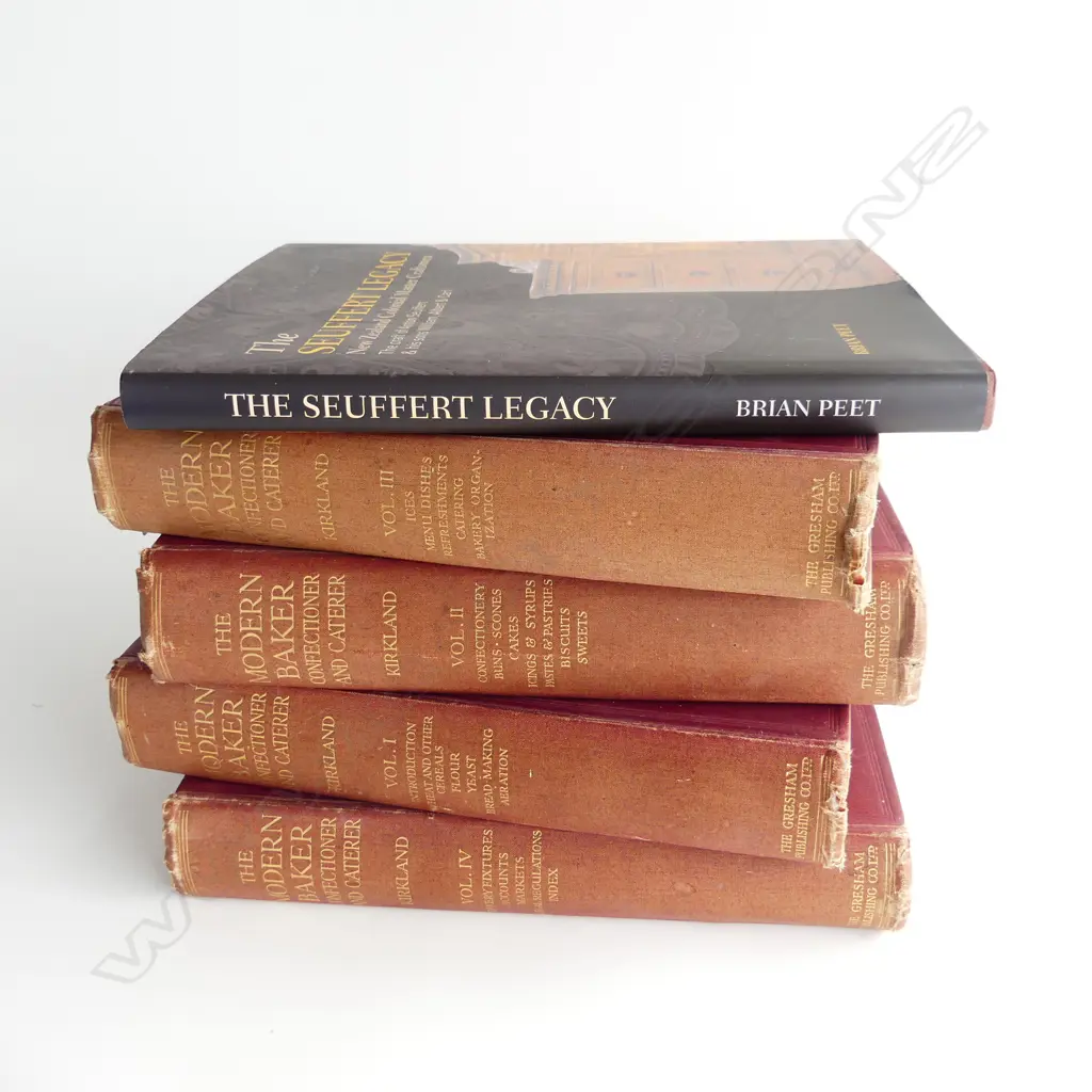 5 BOOKS; BRIAN PEET 'THE SEUFFERT LEGACY' + 4x 'THE MODERN BAKER' J. KIRKLAND 1911 Image 1++