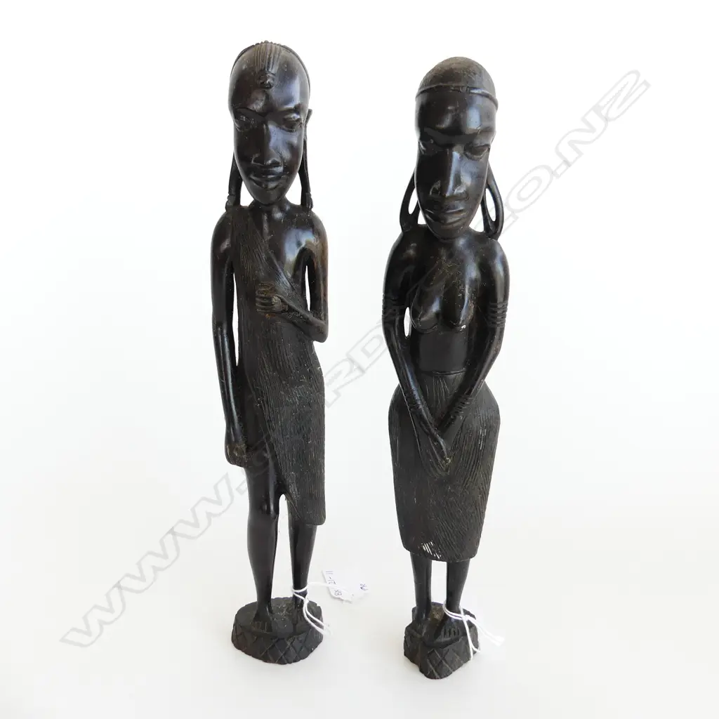 PR WOODEN CARVED AFRICAN TRIBAL FIGURES H. 310mm Image 1++