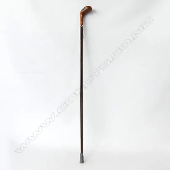 VINTAGE GOLF CLUB WALKING STICK; J C SMITH & SON OF MONIFIETH L.830mm