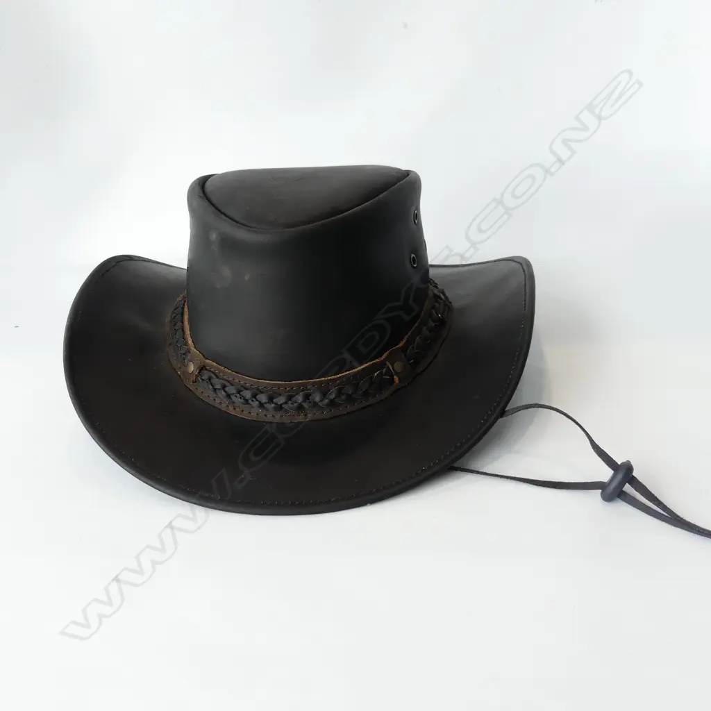 AUSTRALIAN WAGGA WAGGA AUSSIE OUTBACK LEATHER HAT  Image 1++
