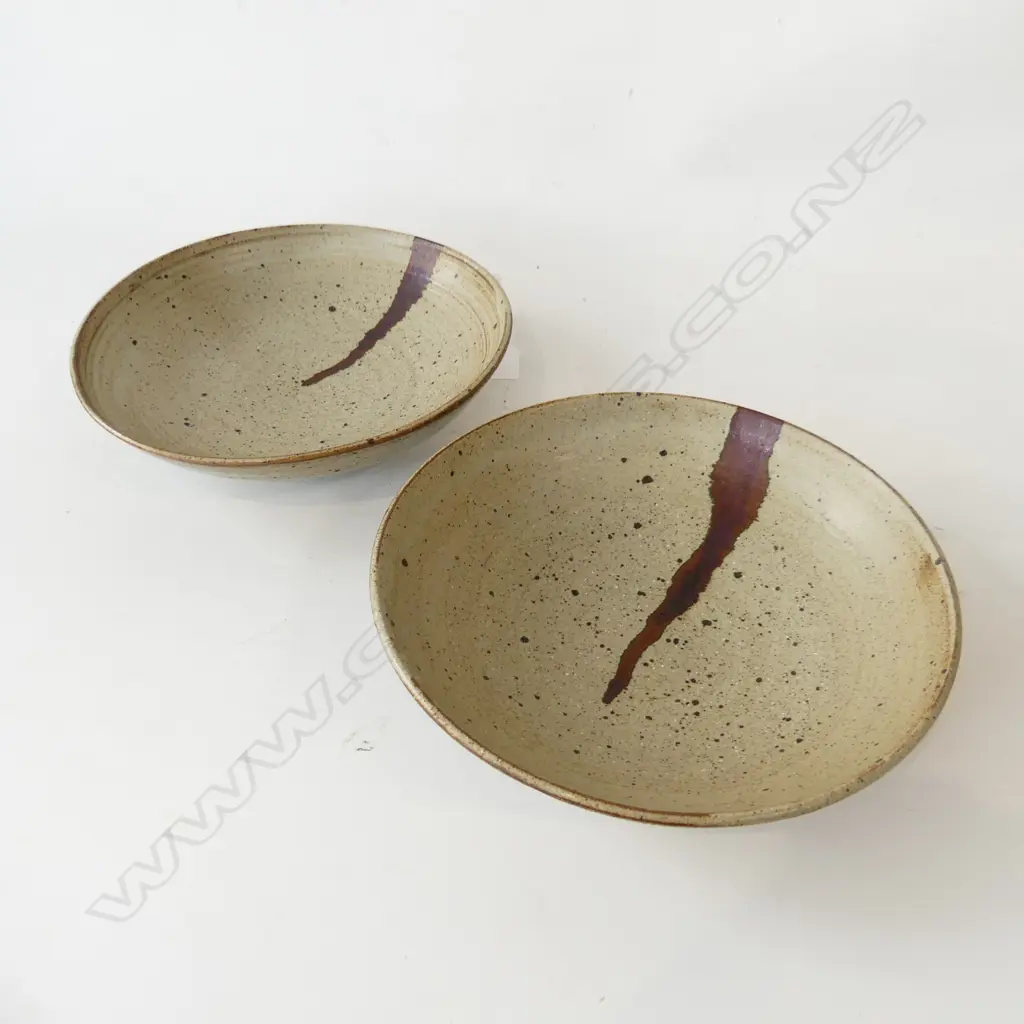 PR JAPANESE STUDIO POTTERY BOWLS (1 AF) 255mm dia Image 1++