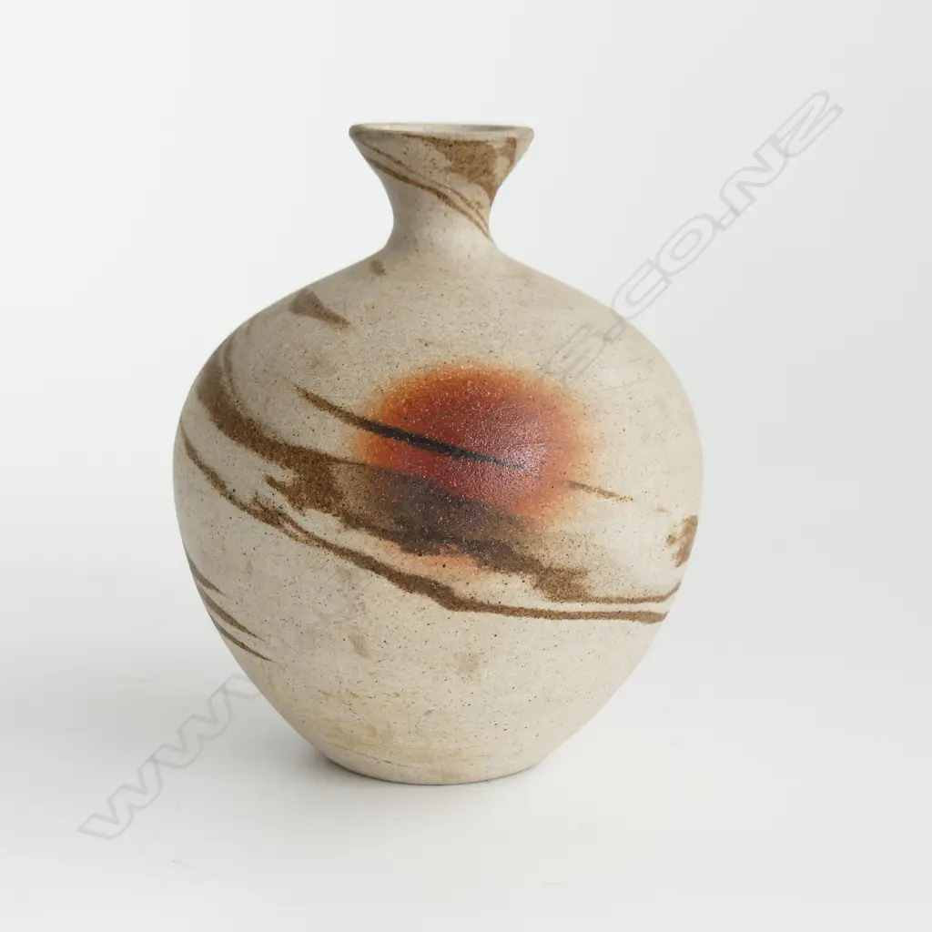 AGATE LAWRENCE EWING OVOID VASE INCISED 'LE' MARK H. 155mm Image 1++