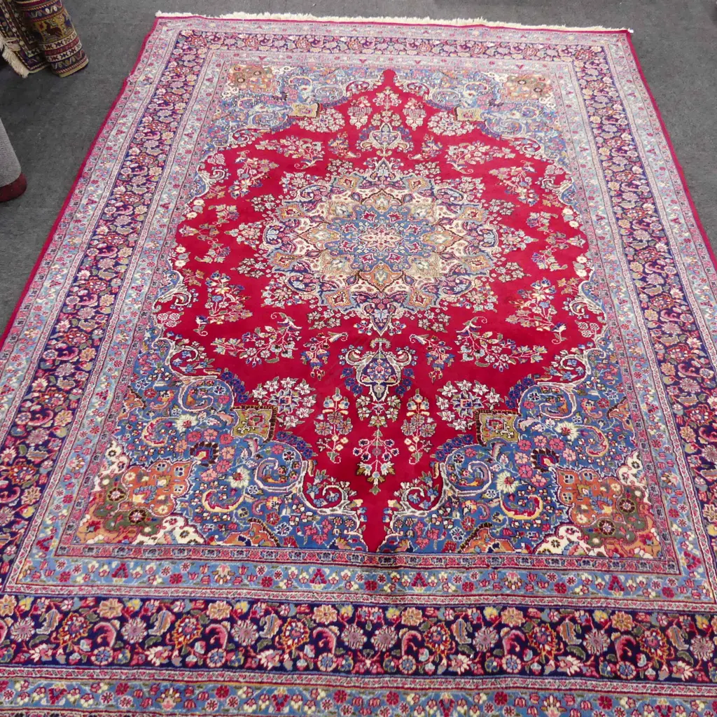 LG HAND KNOTTED TABRIZ CARPET 3400x2500mm... slight damage Image 1++