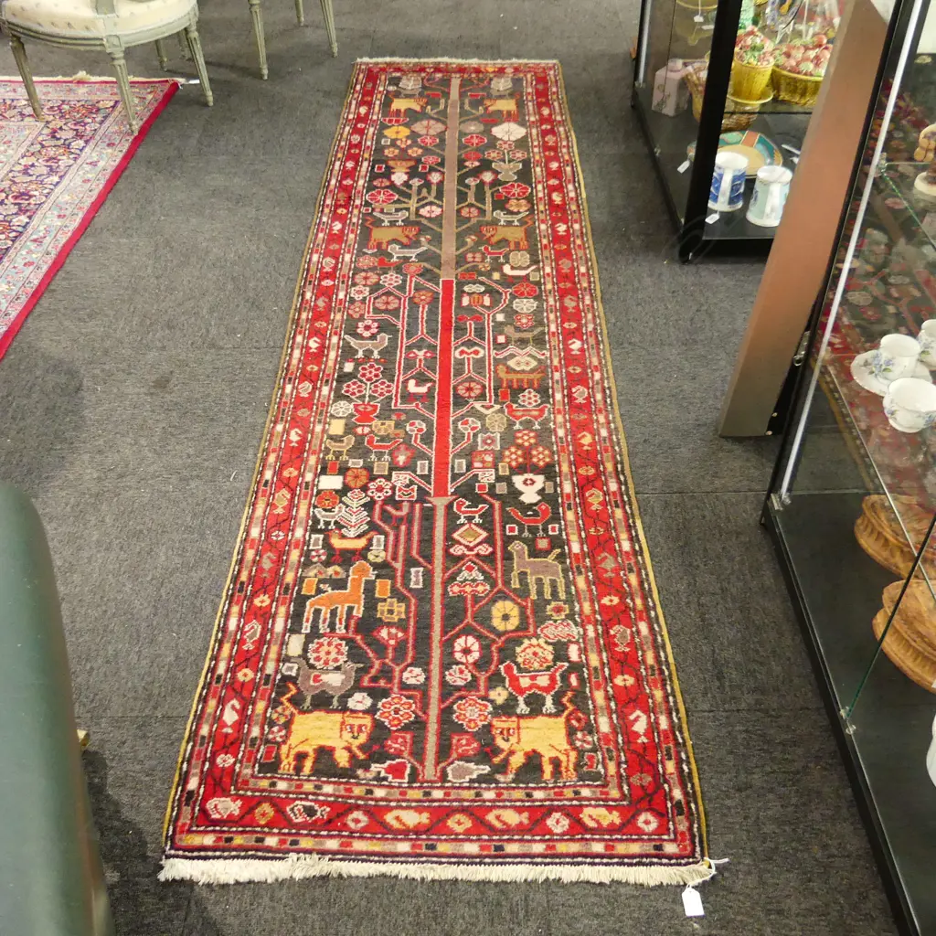 IRANIAN HAND KNOTTED WOOL PILE RUNNER 3000x800mm Image 1++
