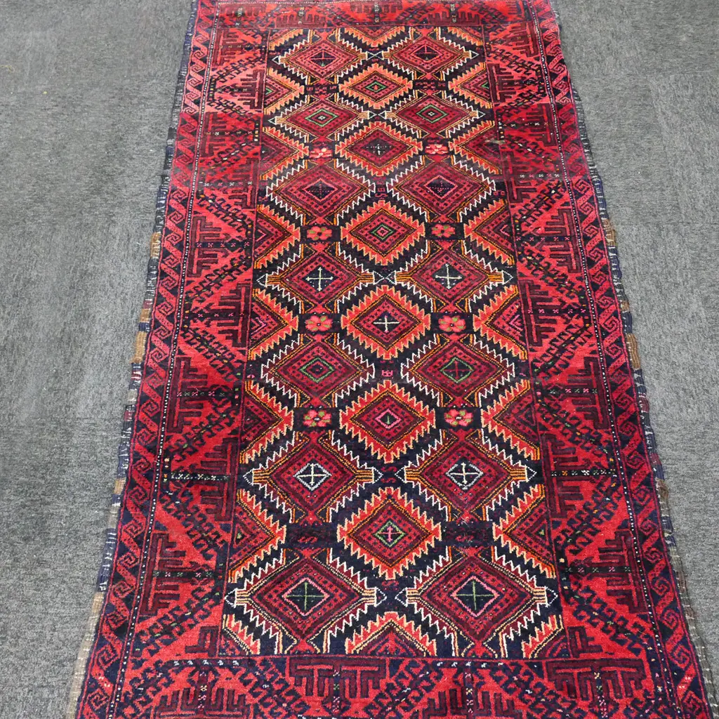 HAND KNOTTED ALL WOOL RUG 1950x1050mm Image 1++