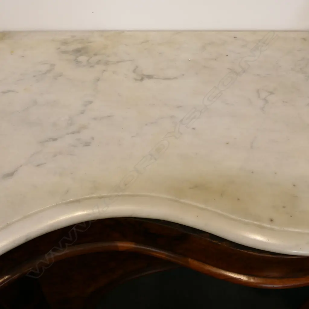VICTORIAN MARBLE TOPPED CABINET 1350x400x875mm Image 1++