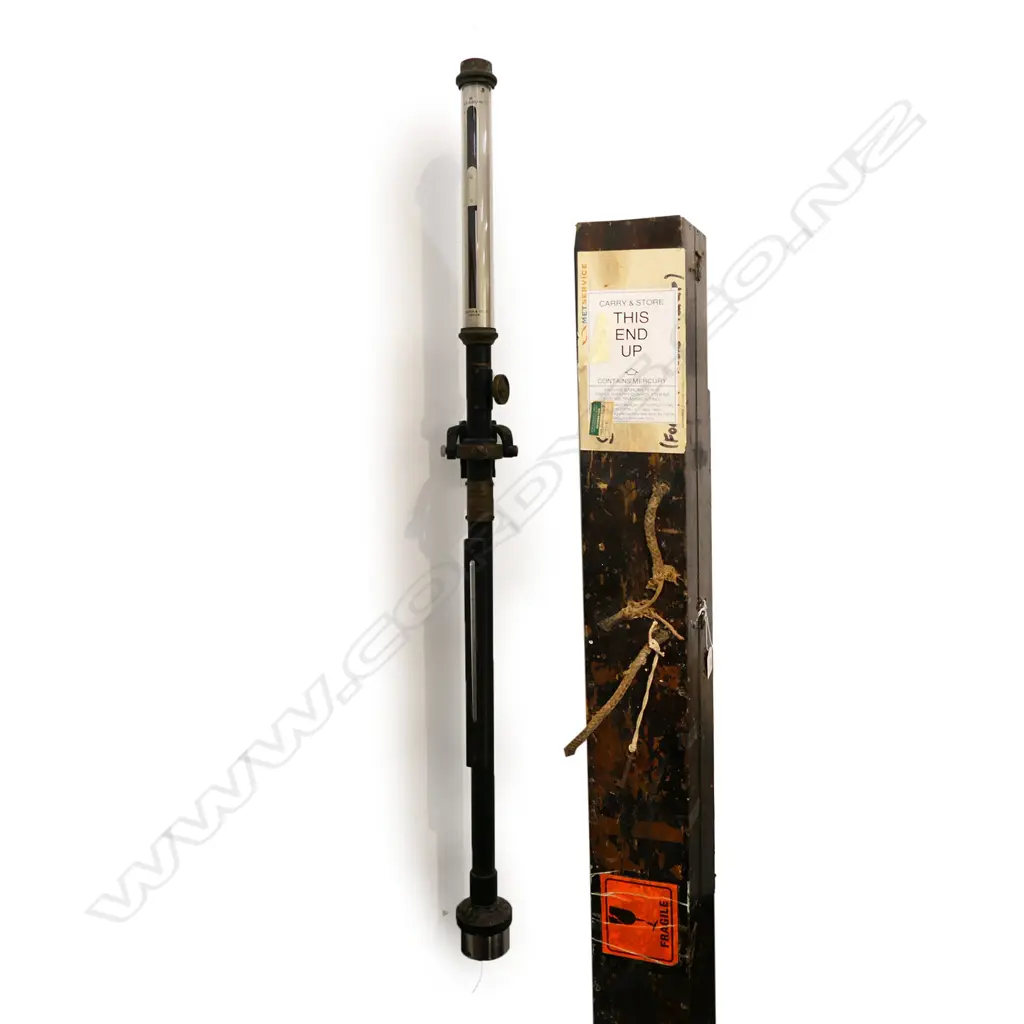 F. DARTON & Co. LTD LONDON - KEW PATTERN BAROMETER, CASED L.1000mm Image 1++