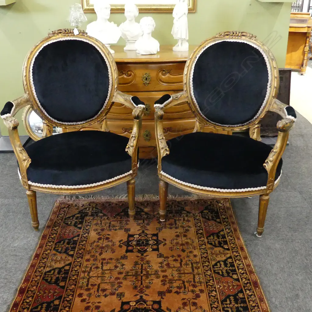 PR OF FRENCH OPEN ARMCHAIRS Image 1++