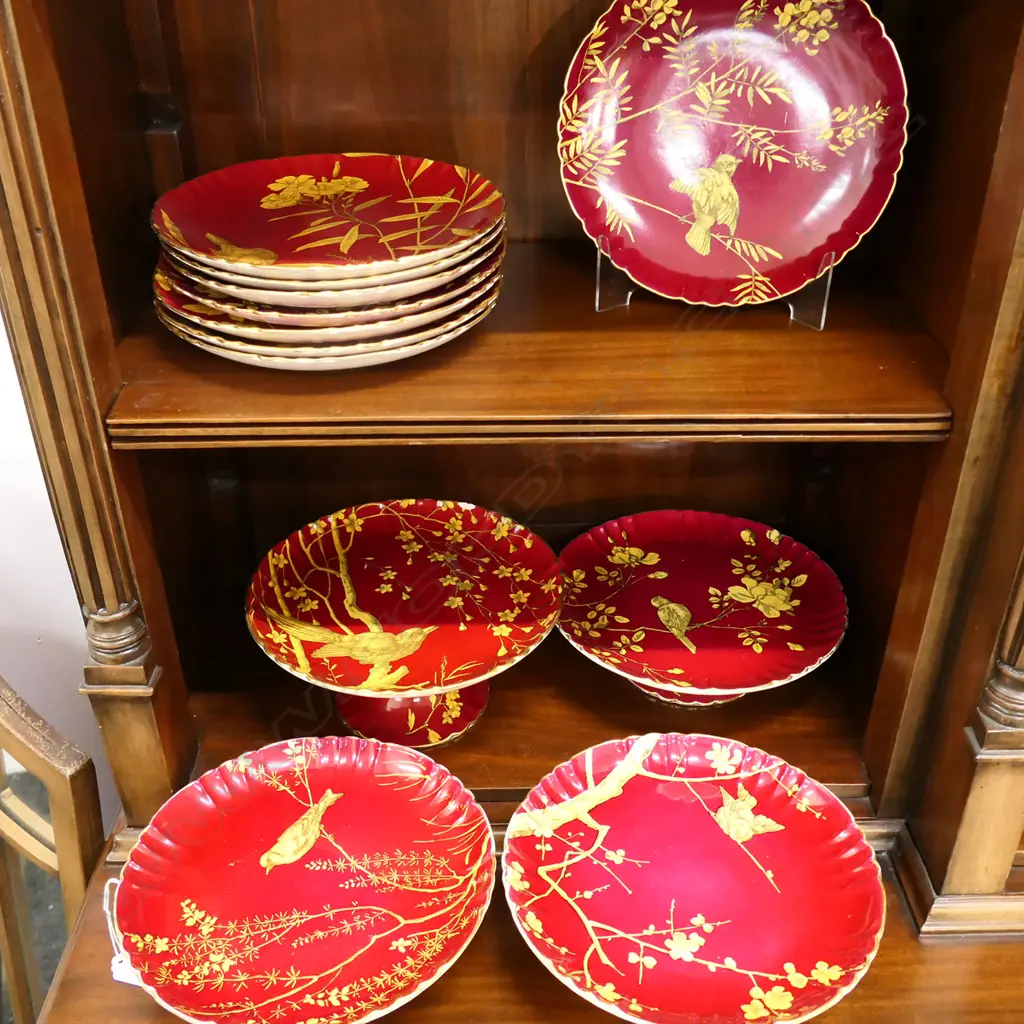 12 ANTIQUE MINTONS PLATES (4 COMPORTS 225mm dia) Image 1++