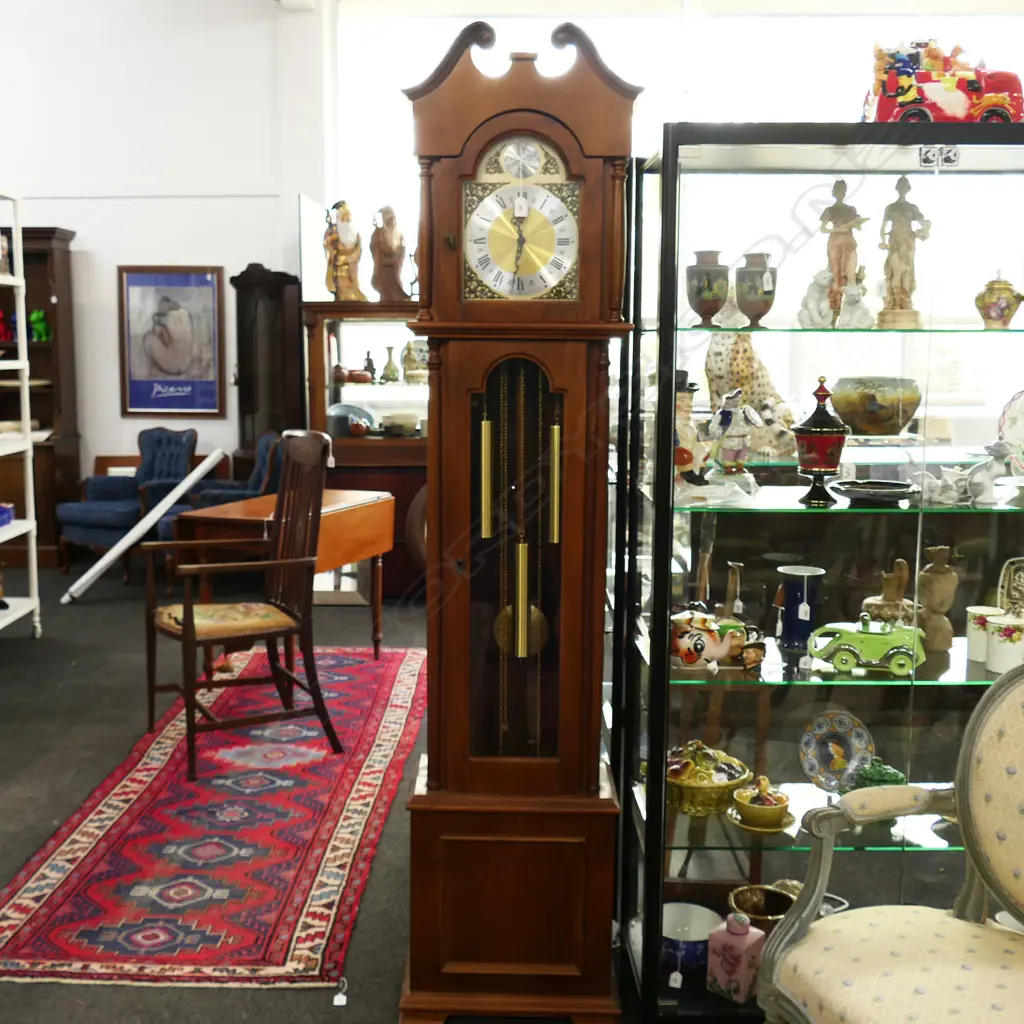 LONG CASE CLOCK 'TEMPUS FUGIT' H.1985mm - SCROLL REPAIRED Image 1++