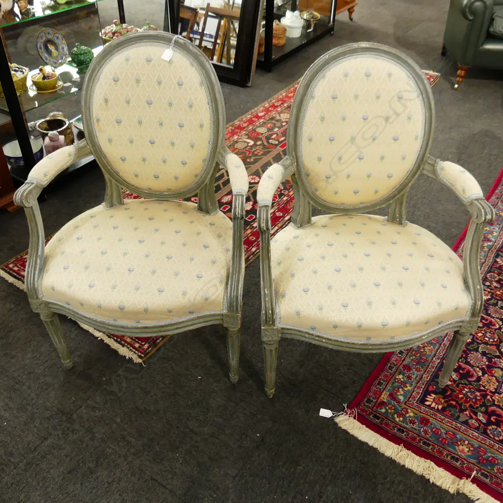 PR FRENCH BERGERE UPHOLSTERED ARM CHAIRS Image 1++