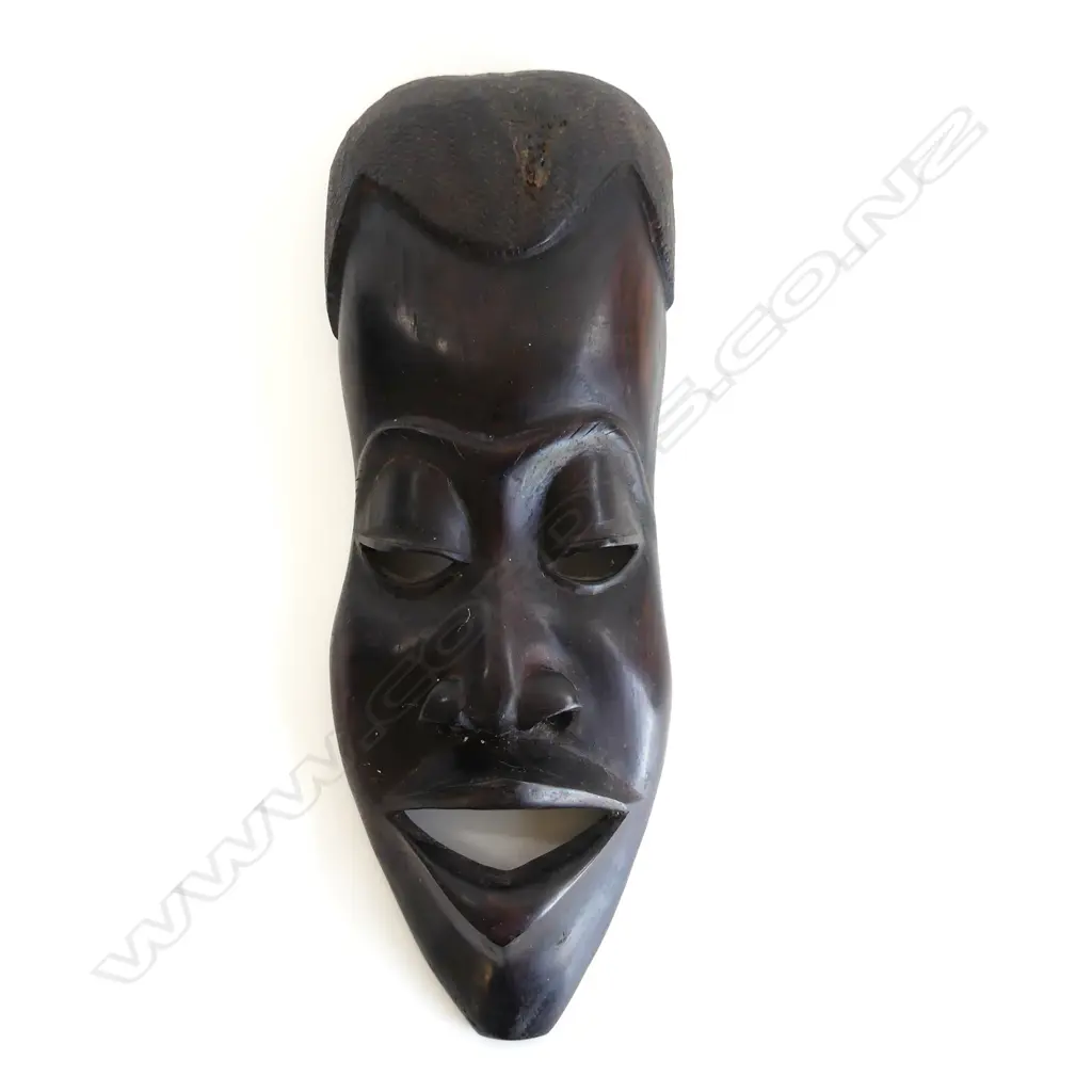 LG, HEAVY CARVED WOODEN AFRICAN TRIBAL MASK H. 465 X 75mm Image 1++