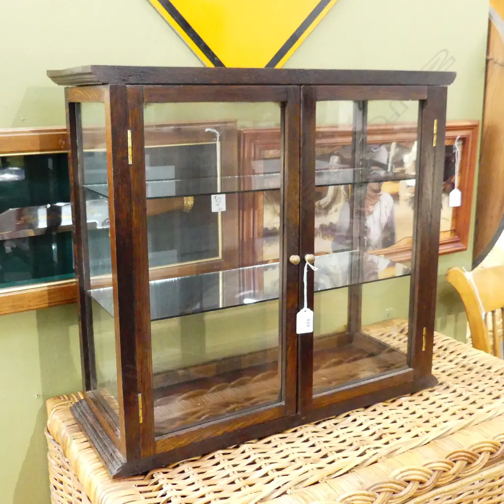 OAK FRAMED DISPLAY CABINET 550x215x500mm Image 1++