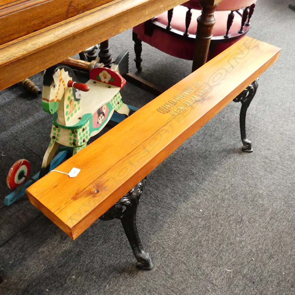 LONG WOODEN STOOL L. 1290MM Image 1++