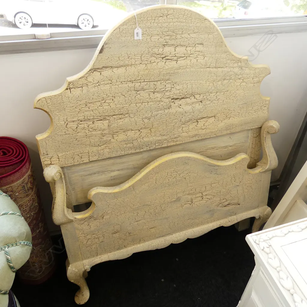 QUEEN ANNE SINGLE BED - CRACKLE GLAZE FINISH (WITH RAILS) Image 1++