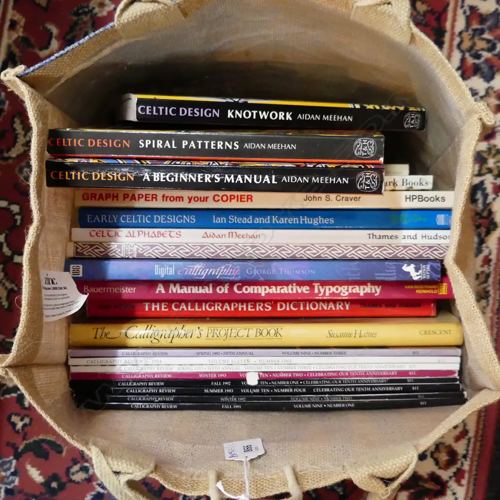 BAG OF BOOKS; CALLIGRAPHY / CELTIC DESIGN Image 1++